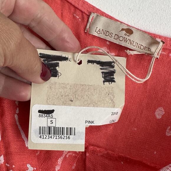 Lands Downunder Italian Linen Sleeveless Tank Size‎ L High Low Coastal Beach NEW - Picture 5 of 9